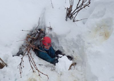 Entrée hivernale du Gouffre Germinal
