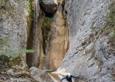 canyoning chartreuse cascade alloix grenoble isère passerelle