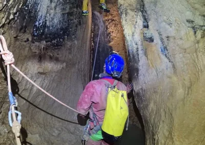 Spéléologie Bauges Litorne FE Bauges cascades traversée